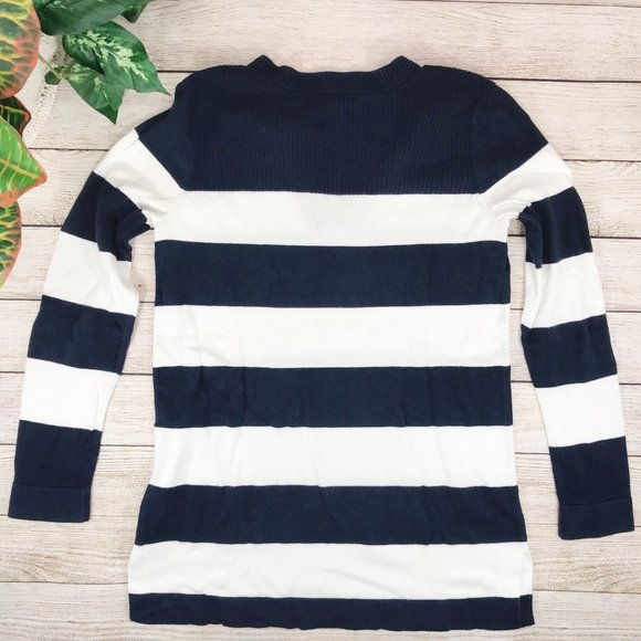 Tommy Hilfiger Navy and White Tunic Sweater - Picture 4 of 9